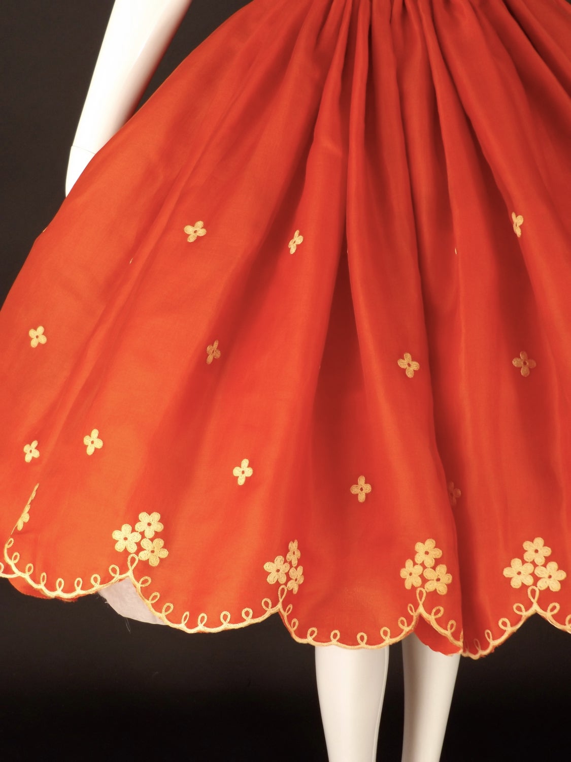 1960s Nina Ricci Red Silk Gazar Dress In Excellent Condition In Dallas, TX