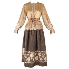 Vintage c.1980 Silk & Wool 2pc "Geoffrey Beene" Dress