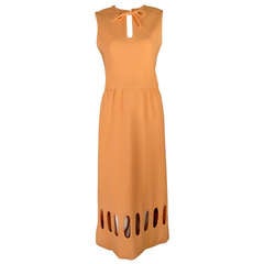 1960s Peach Wool "PIerre Cardin" Dress