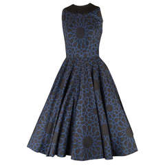 Retro 1950s Anne Fogarty Cotton Print Dress