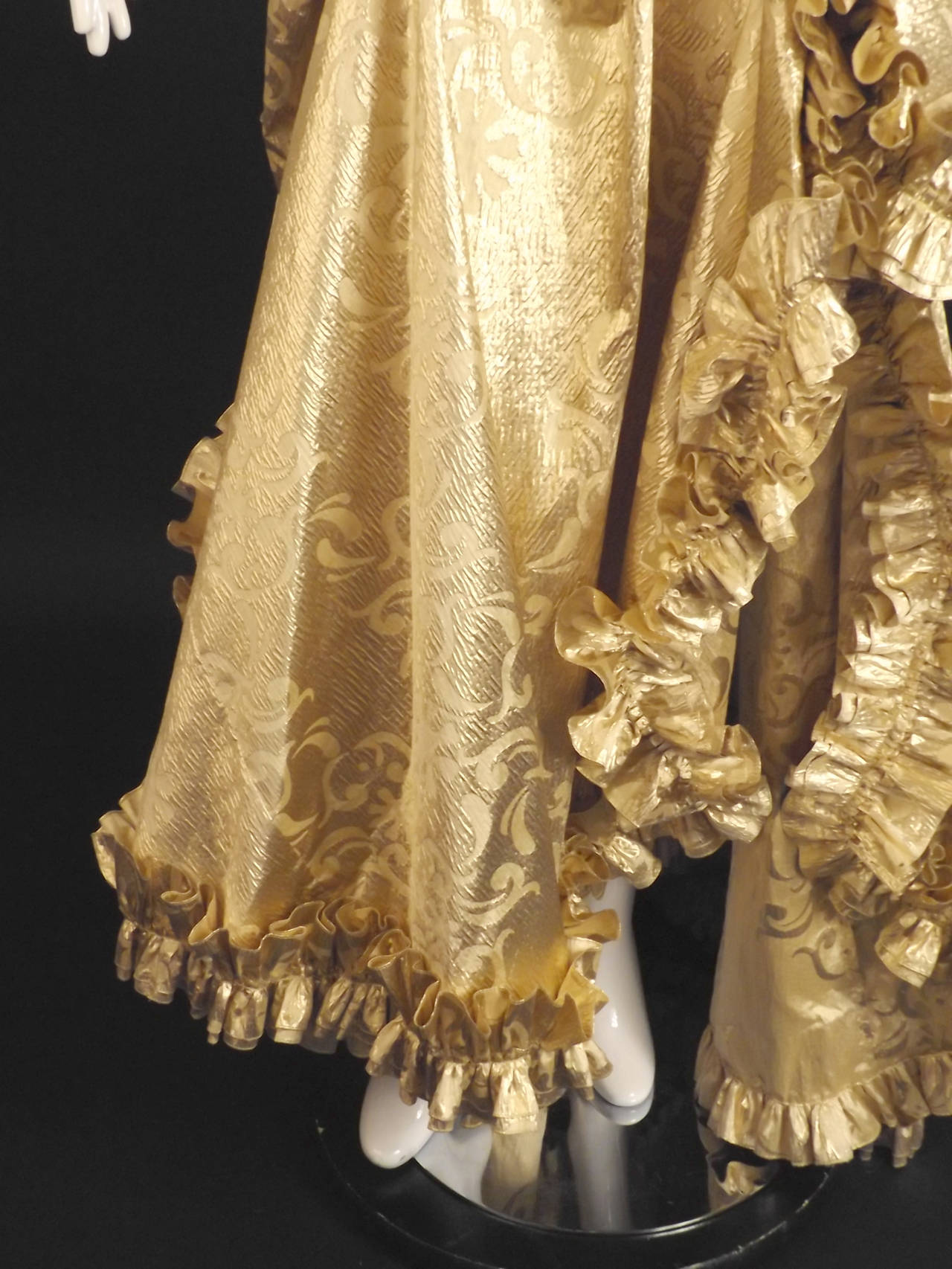 1980s Gold Lame Christian Lacroix Ball Gown In Excellent Condition In Dallas, TX