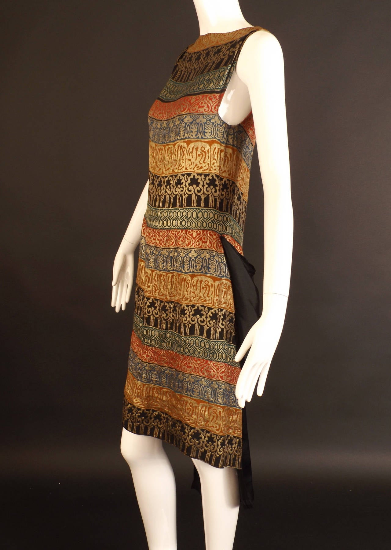 1920s Gold Bullion Flapper Evening Dress In Excellent Condition In Dallas, TX