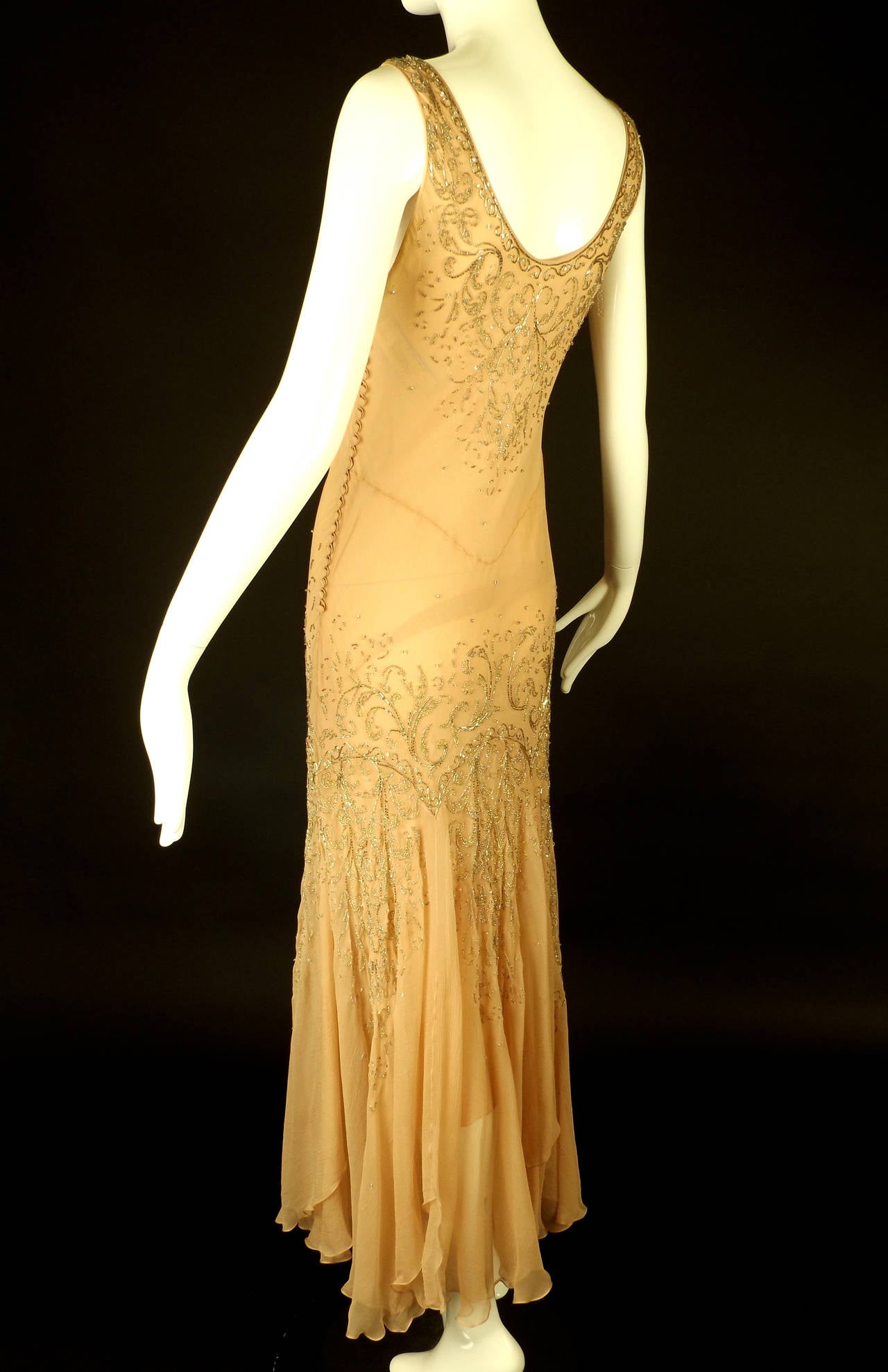 2002 Beaded Chiffon Christian Dior Gown 1