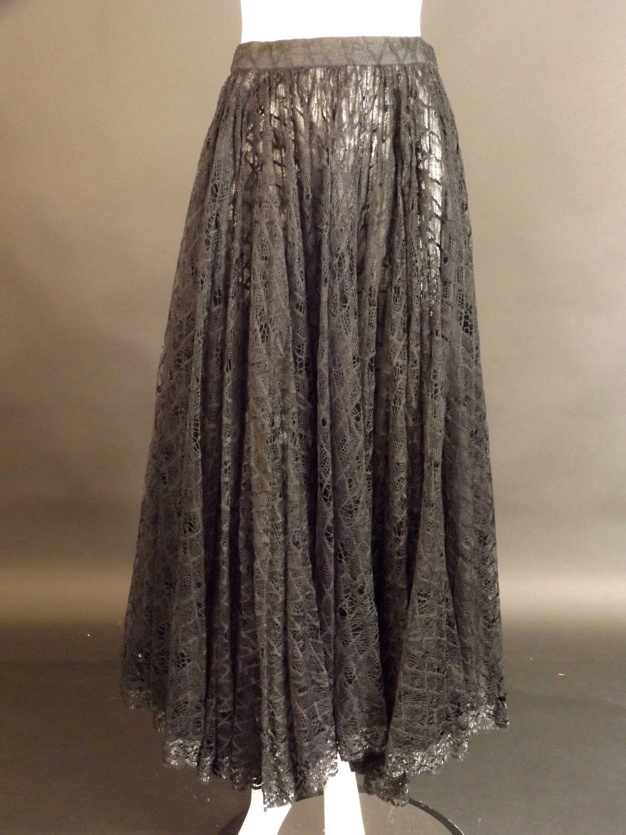 1990s Black Lace Geoffrey Beene 2pc Dress 2