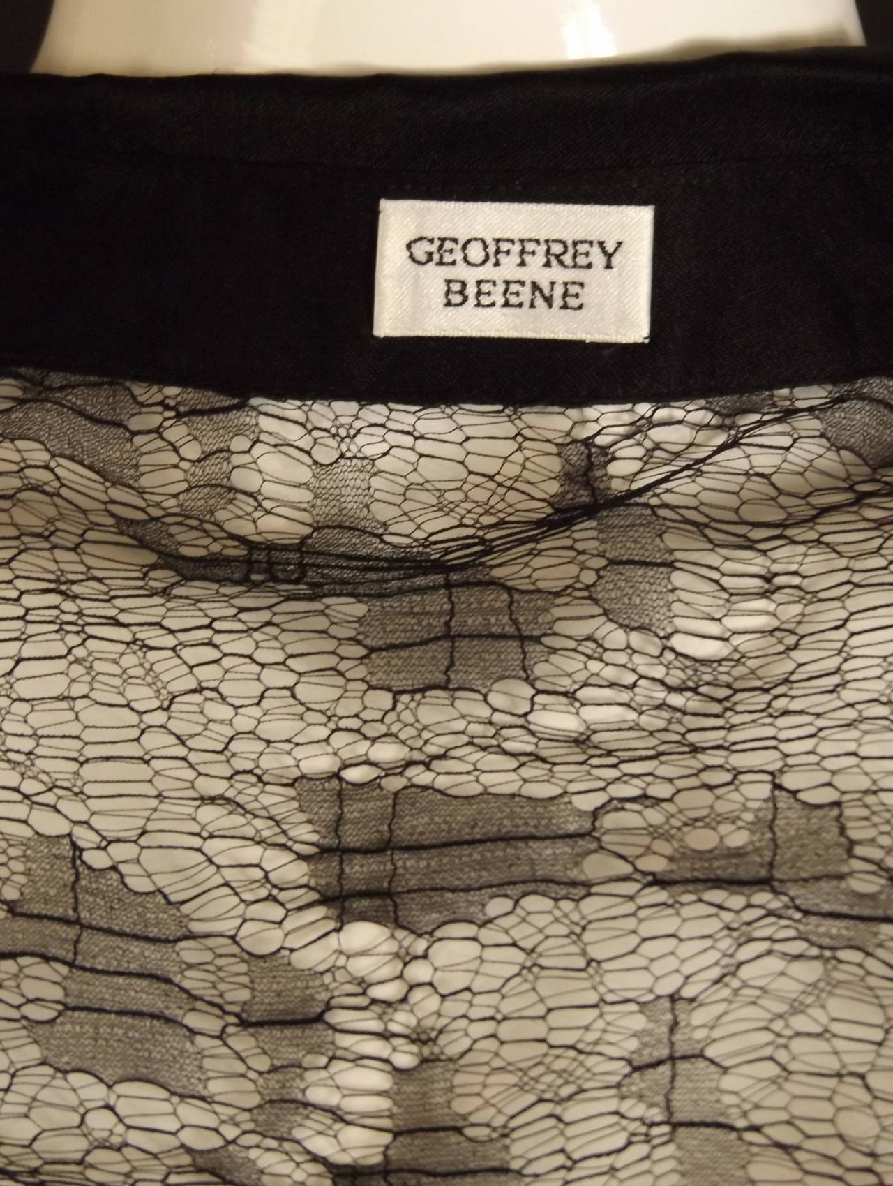 1990s Black Lace Geoffrey Beene 2pc Dress 3