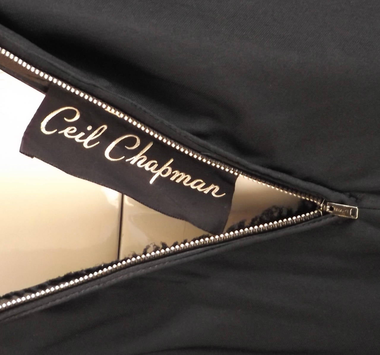 CEIL CHAPMAN-1950s Black Silk Jersey Dress 1