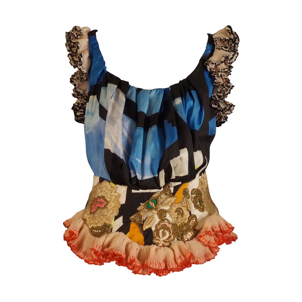 Spring, 2009 Christian Lacroix Beaded Silk Bodice For Sale
