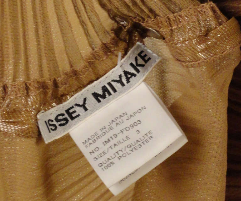 Issey Miyake Gold Metallic Crinkle Pleat Jacket 1