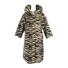 1960 Zebra Stripe Lilli Ann Mohair Coat