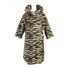 Vintage 1960 Zebra Stripe Lilli Ann Mohair Coat