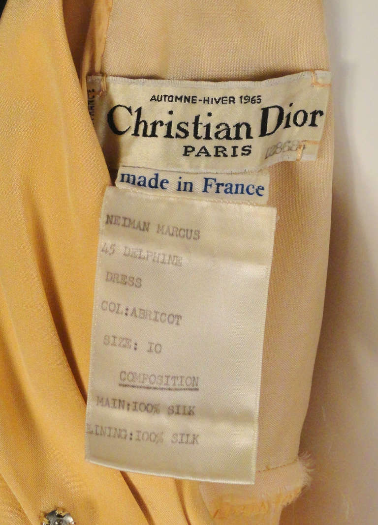 Fall, 1965 Dior Haute Couture Apricot Gown 3