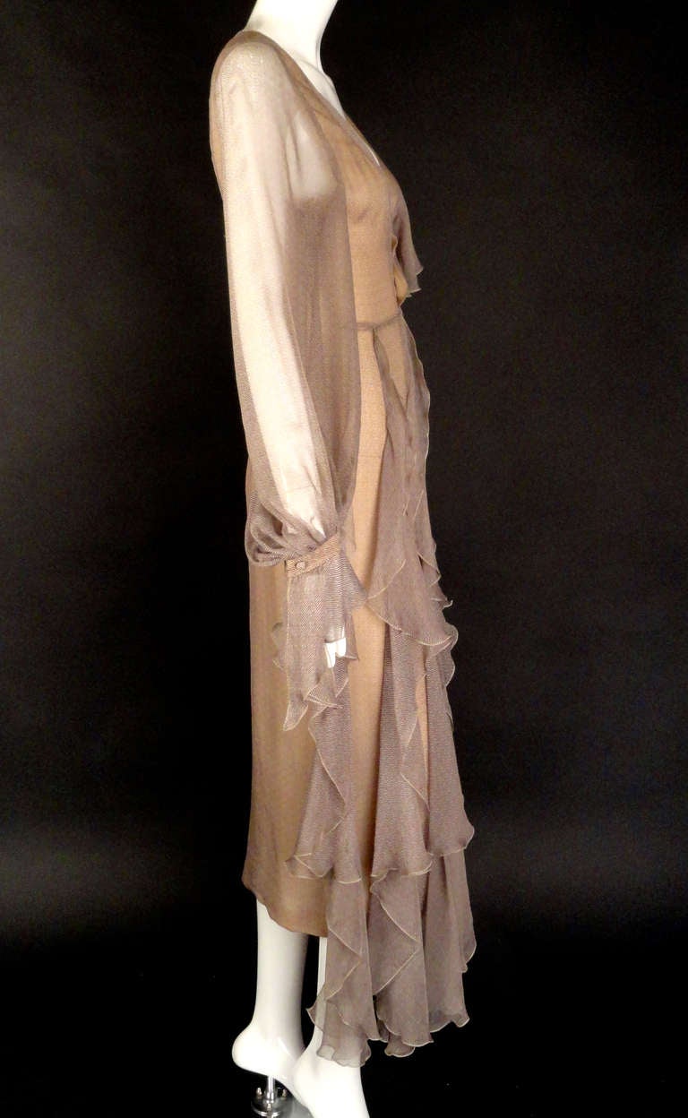 1990s Christian Dior Silk Chiffon Evening Dress 3