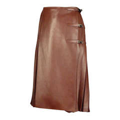 Fall, 2004 Hermes Leather & Jersey Kilt