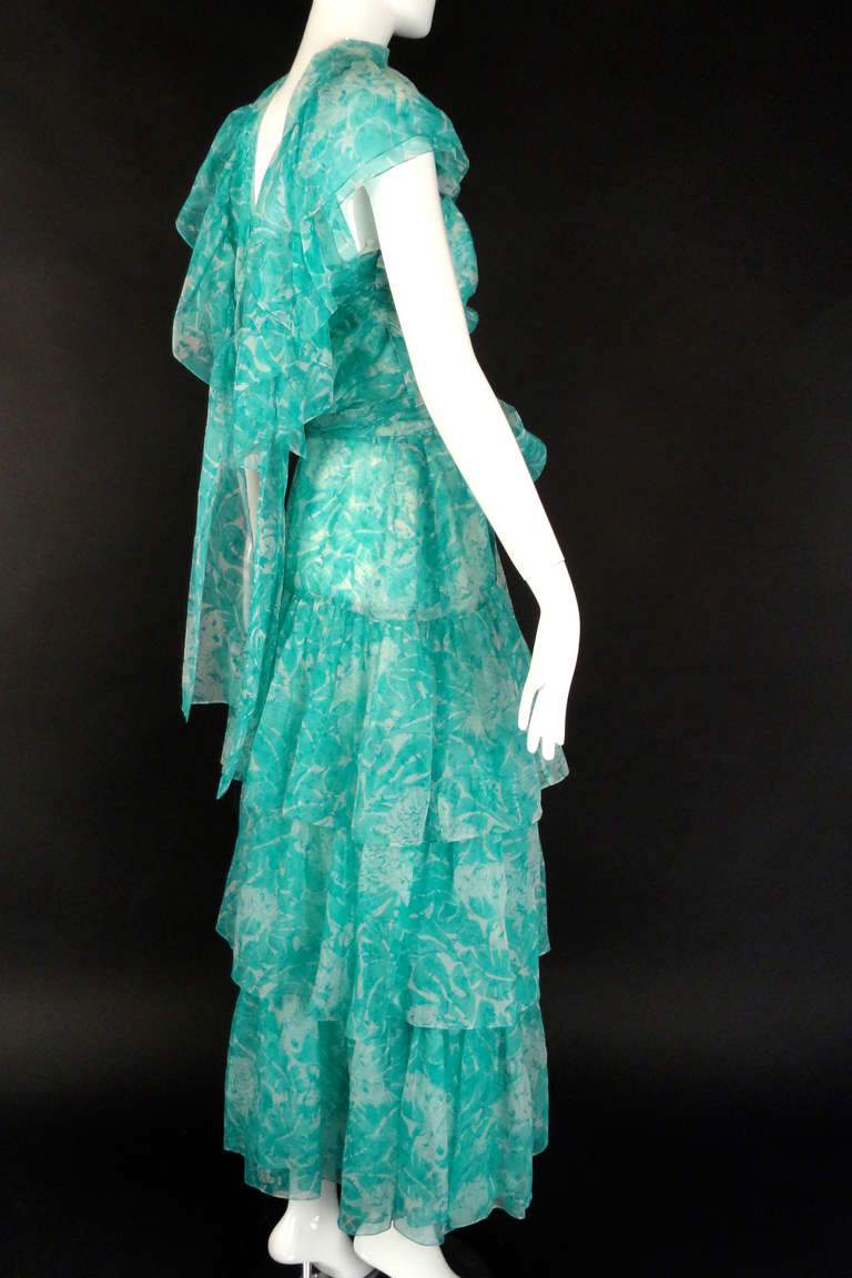 1990s Guy Laroche Silk Organza Gown 2