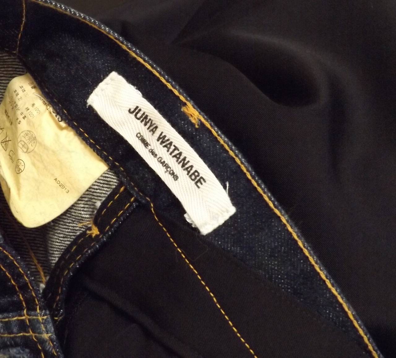 2014 Junya Watanabe Denim & Crepe Wrap Skirt In Excellent Condition In Dallas, TX