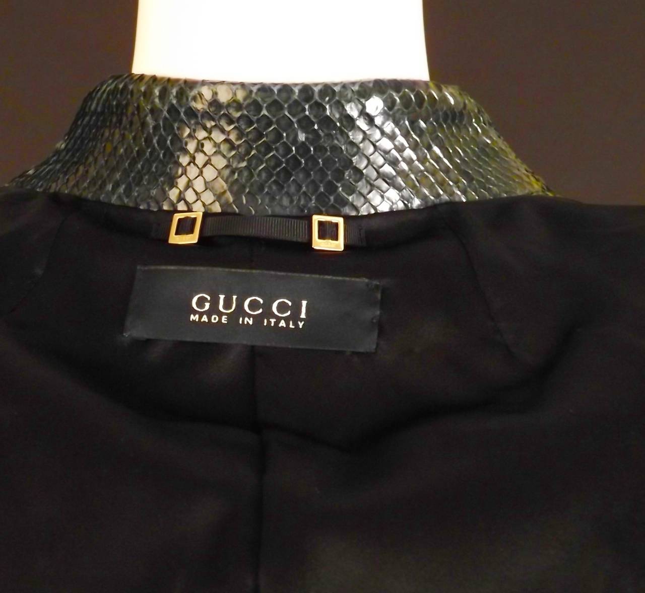 Tom Ford for Gucci Green Python & Beaver Fur Jacket 2