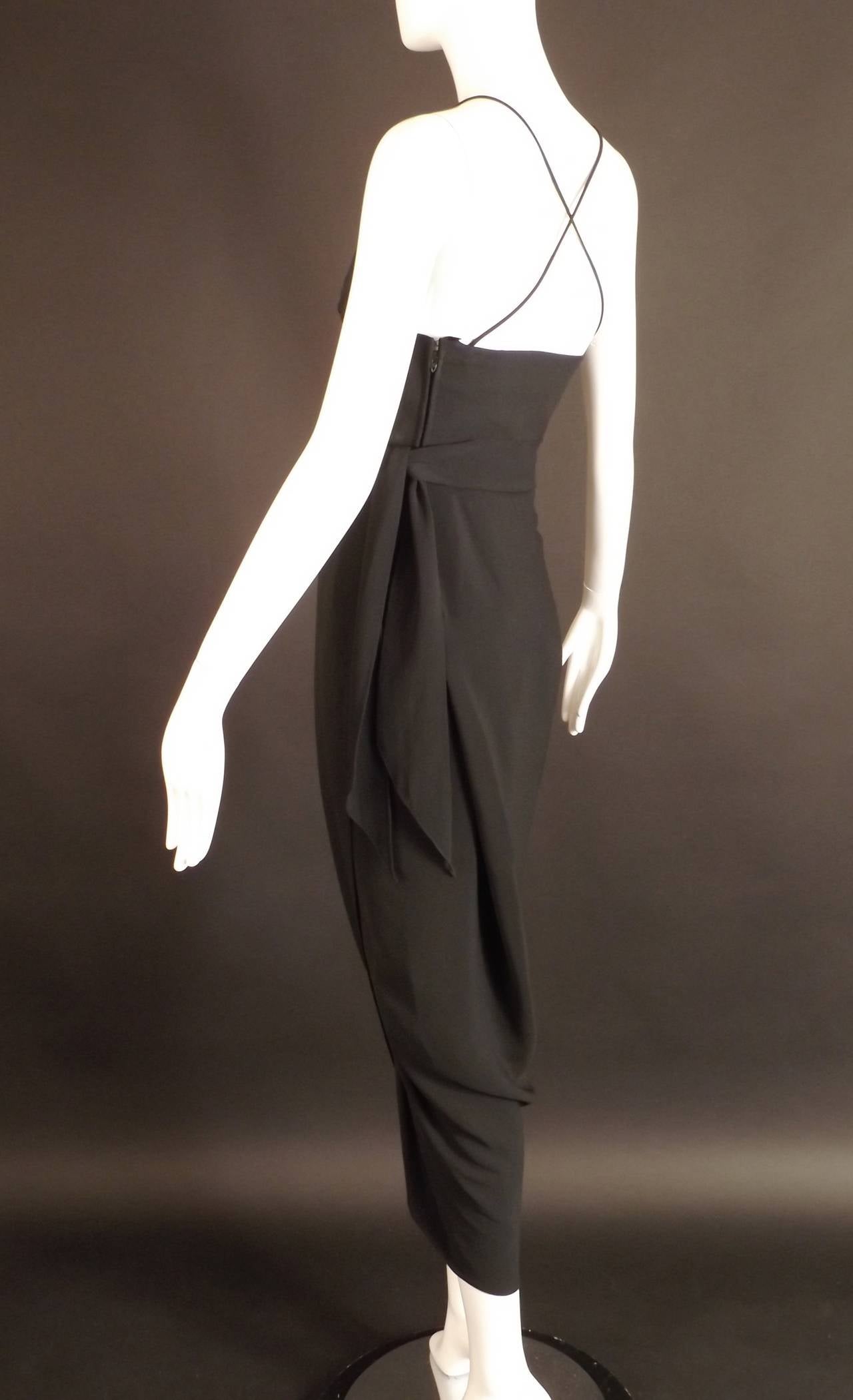 1970s Norman Norell Black Crepe Dress 1