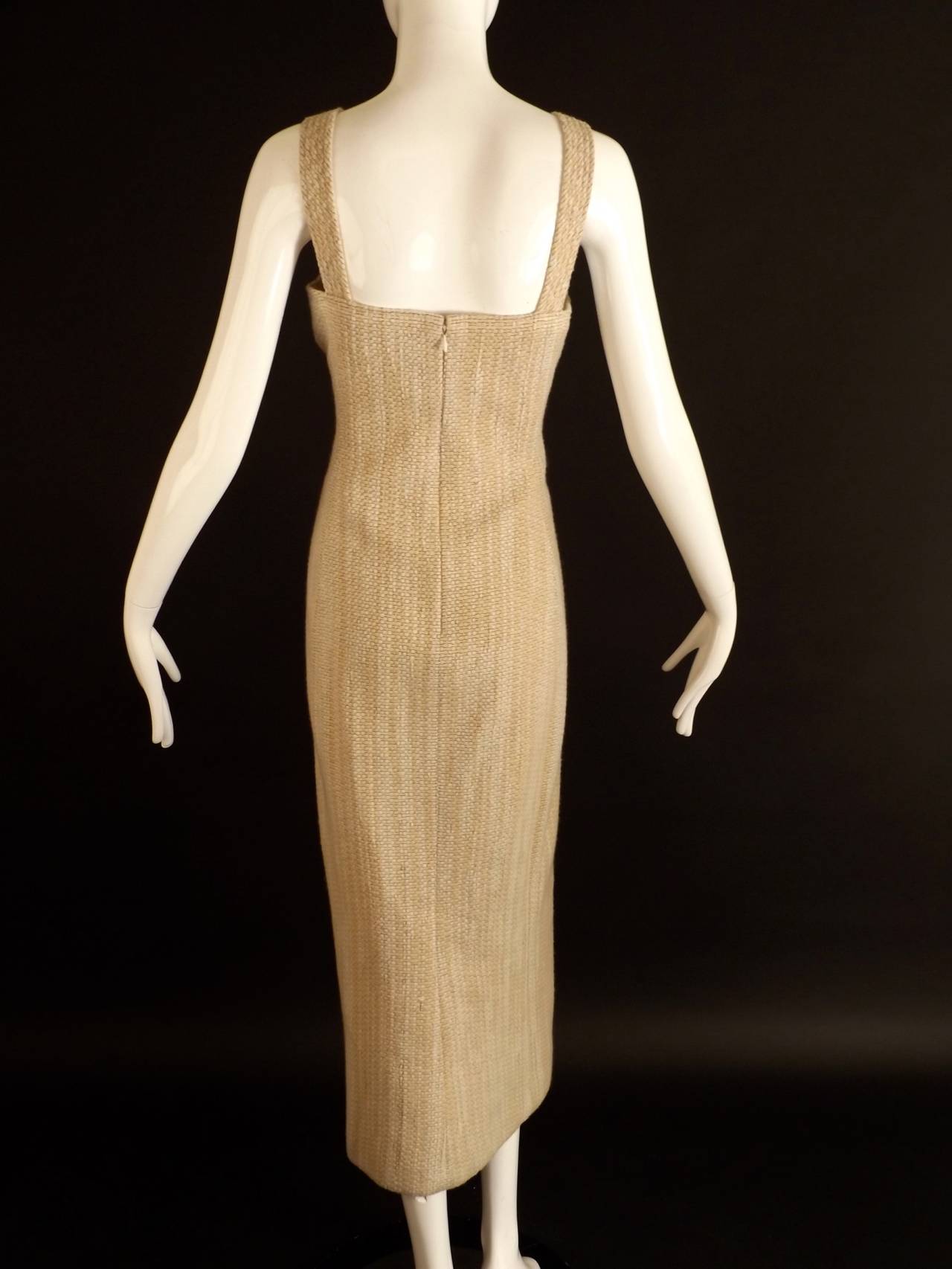 CHANEL-Fall 2001 Wool & Sequin Runway Evening Gown For Sale 1