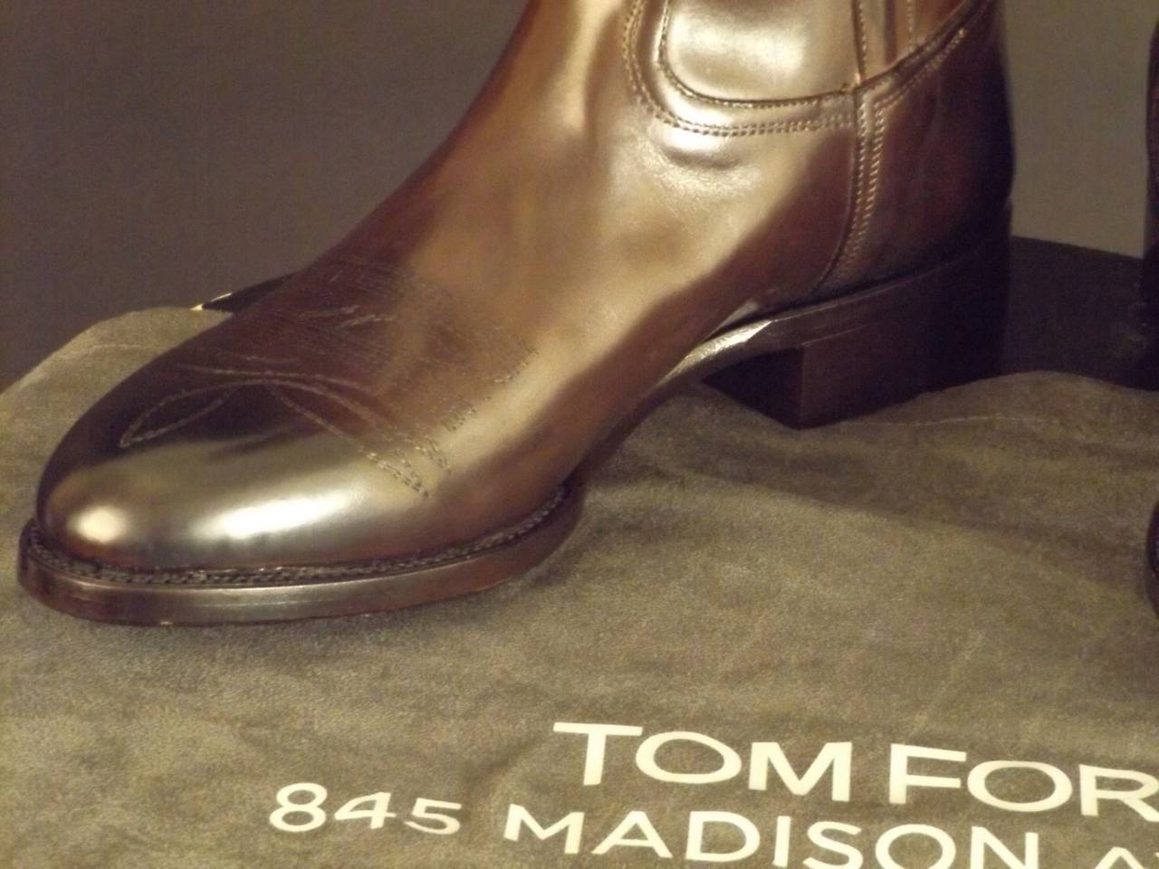 Tom Ford Brown Leather Mens Riding Boots 1