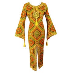 1990s Moschino Couture Patterned Wool Dress
