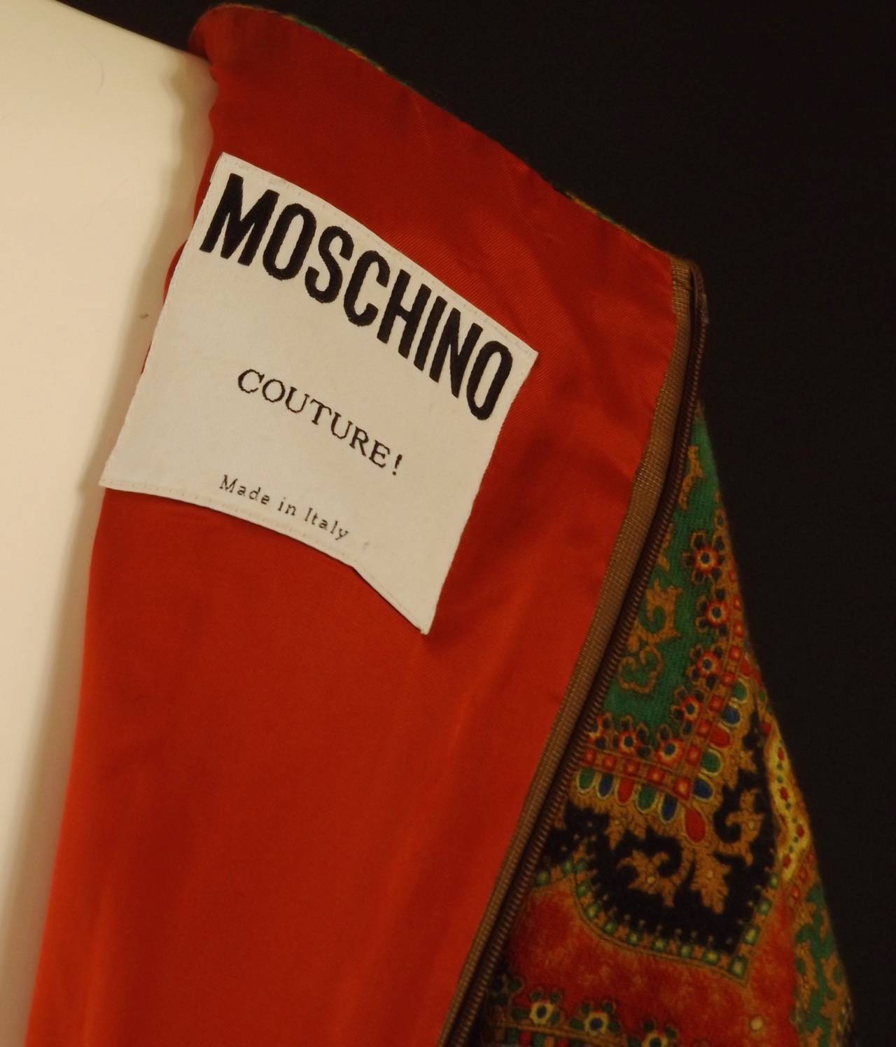 1990s Moschino Couture Patterned Wool Dress 2