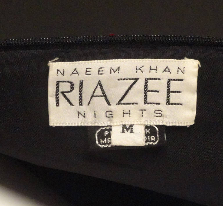 1990s Naeem Khan Beaded Flame Evening Gown 1