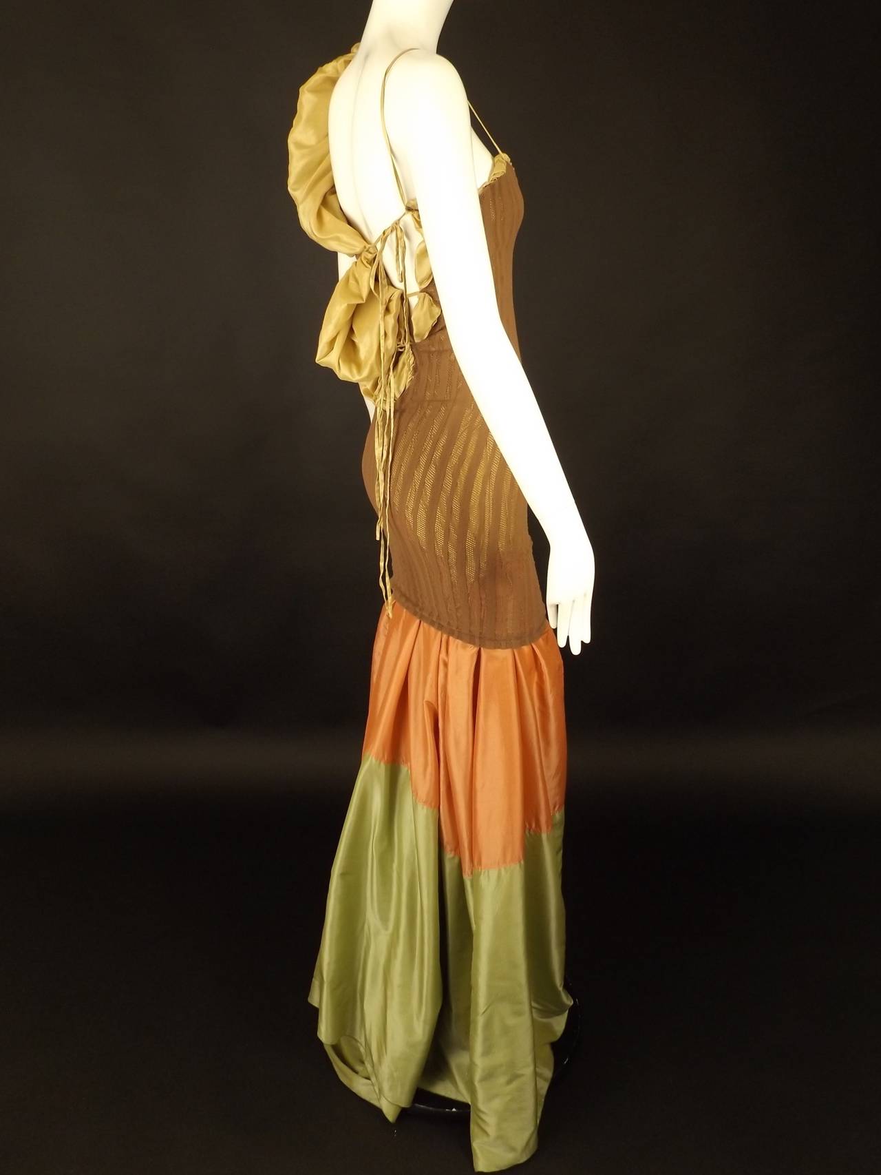Women's 2001 Knit & Silk Jean Paul Gaultier Evening Dress For Sale
