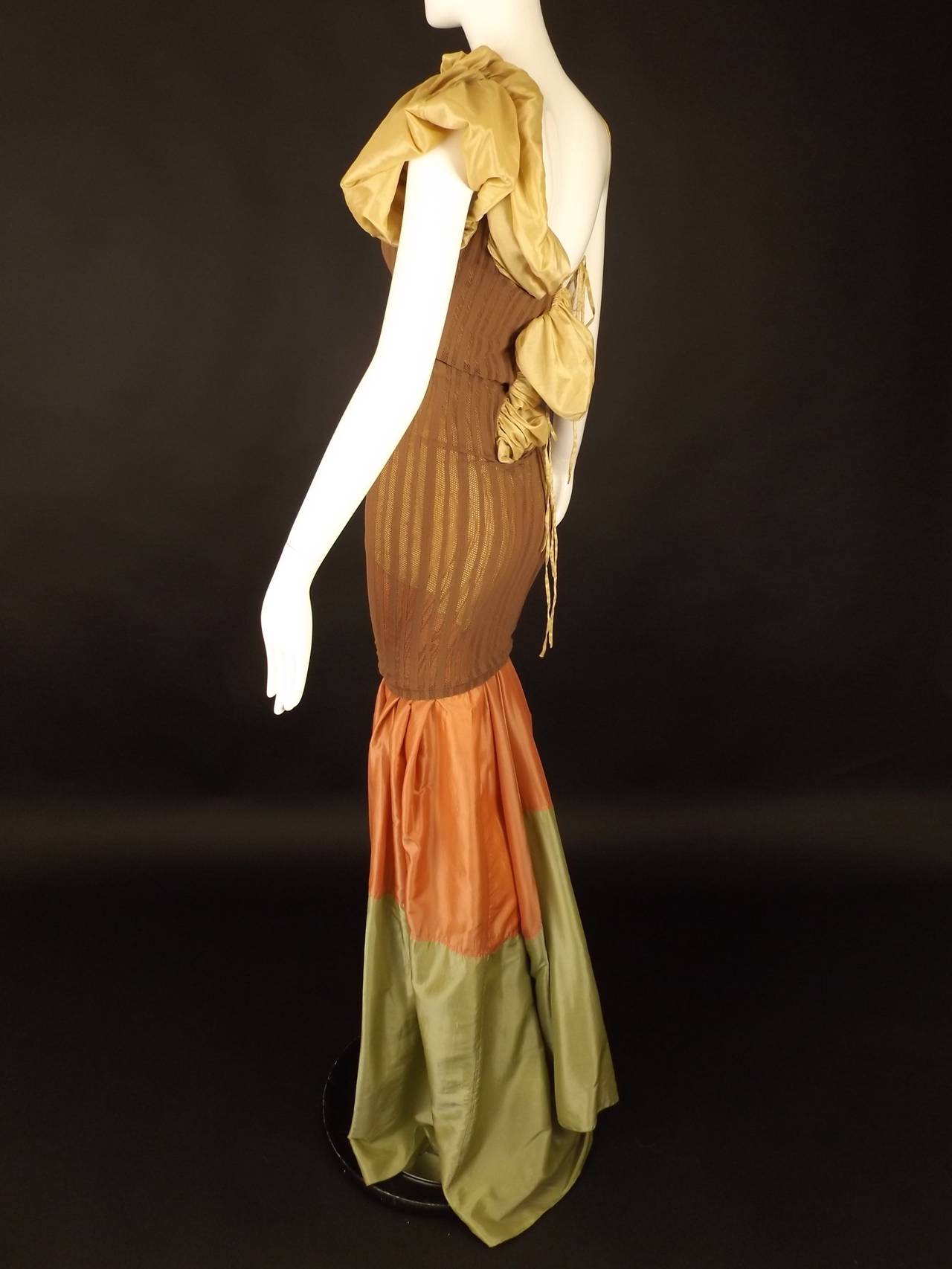 2001 Knit & Silk Jean Paul Gaultier Evening Dress For Sale 2