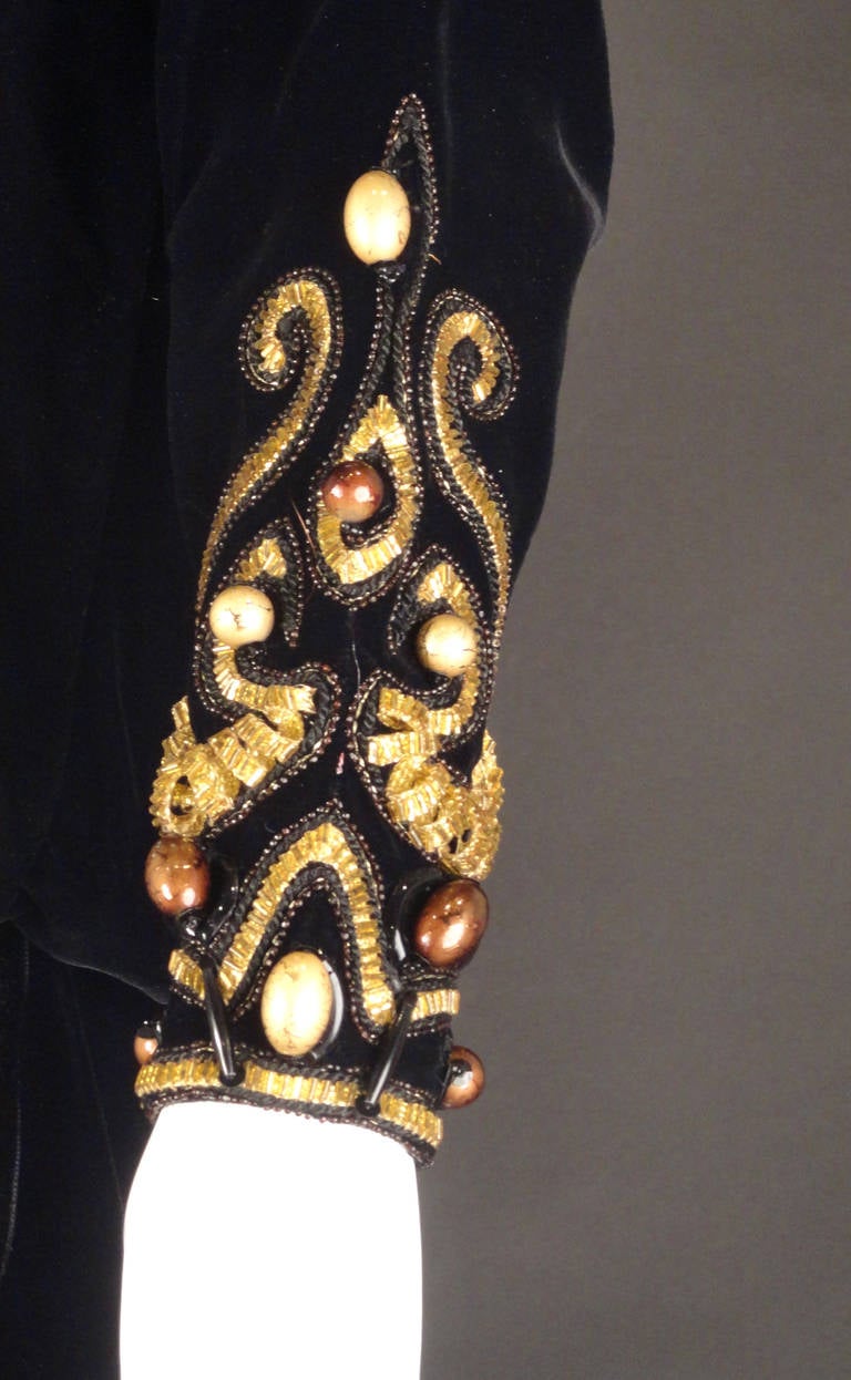 1980s Haute Couture Beaded Velveteen Sac Dress by Givenchy 1