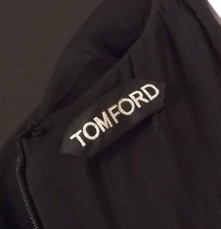 Spring, 2013 Black Knit & Silk Tom Ford Girdle Dress 2