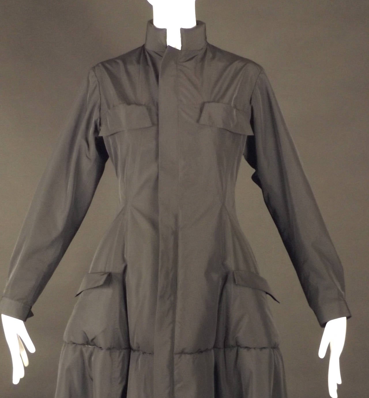 2007 Black Satin Panier Yohji Yamamoto Coat