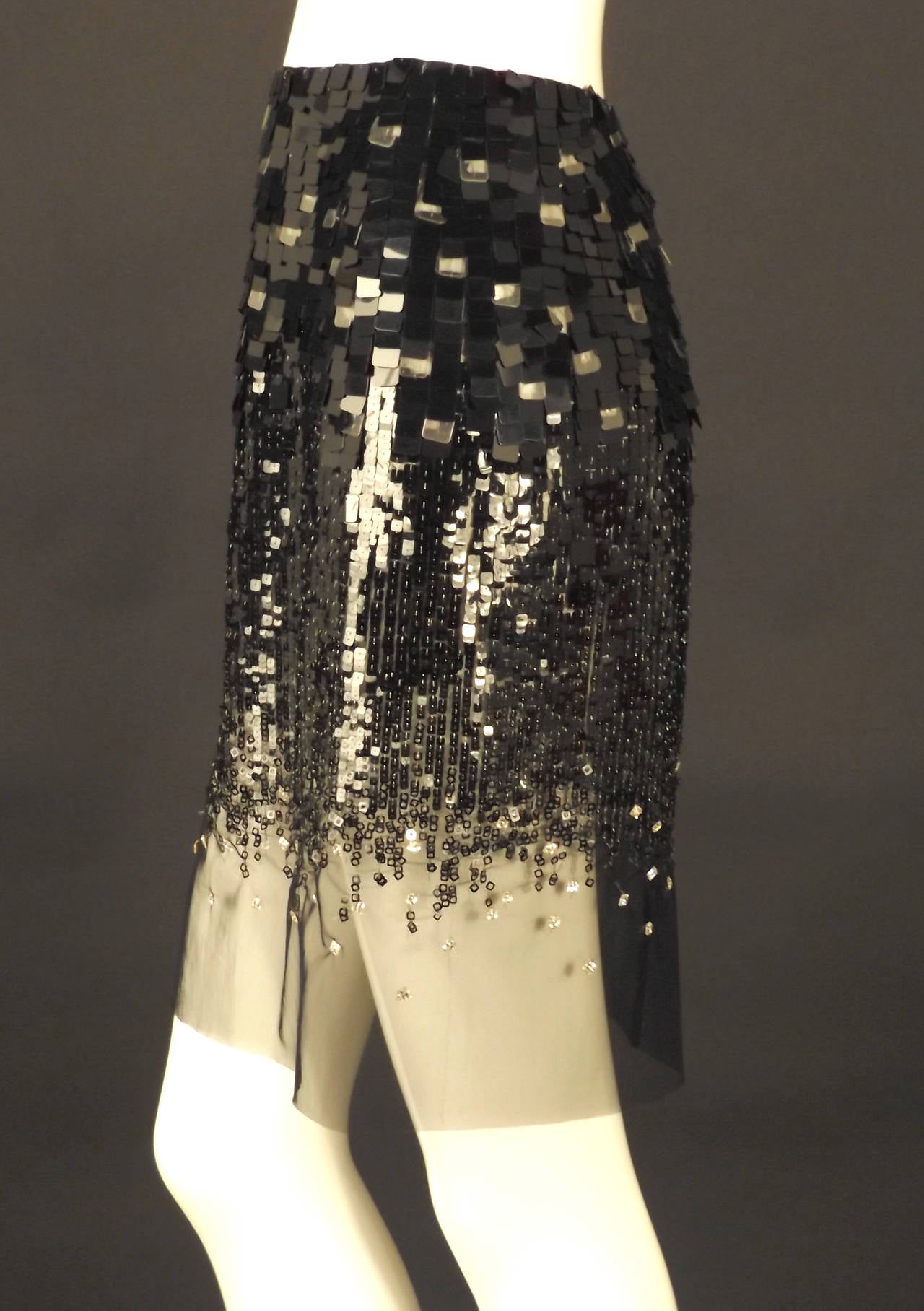 Cruise 2003 Chanel Black Sequin Skirt In Excellent Condition In Dallas, TX