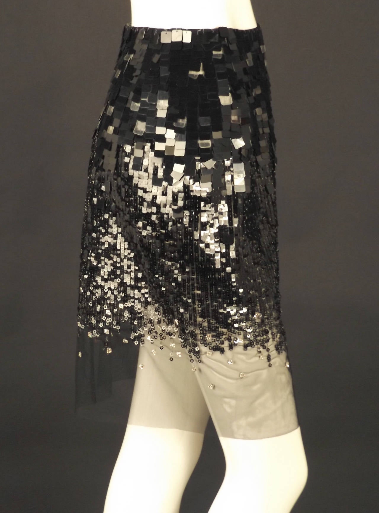 Cruise 2003 Chanel Black Sequin Skirt 1