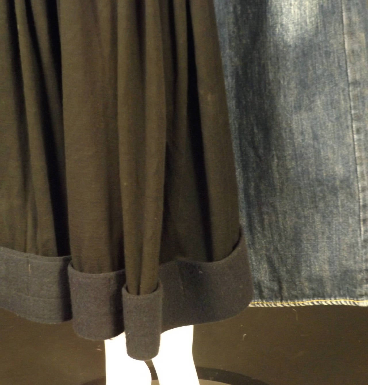 2002 Yohji Yamamoto Denim & Wool Jean Skirt