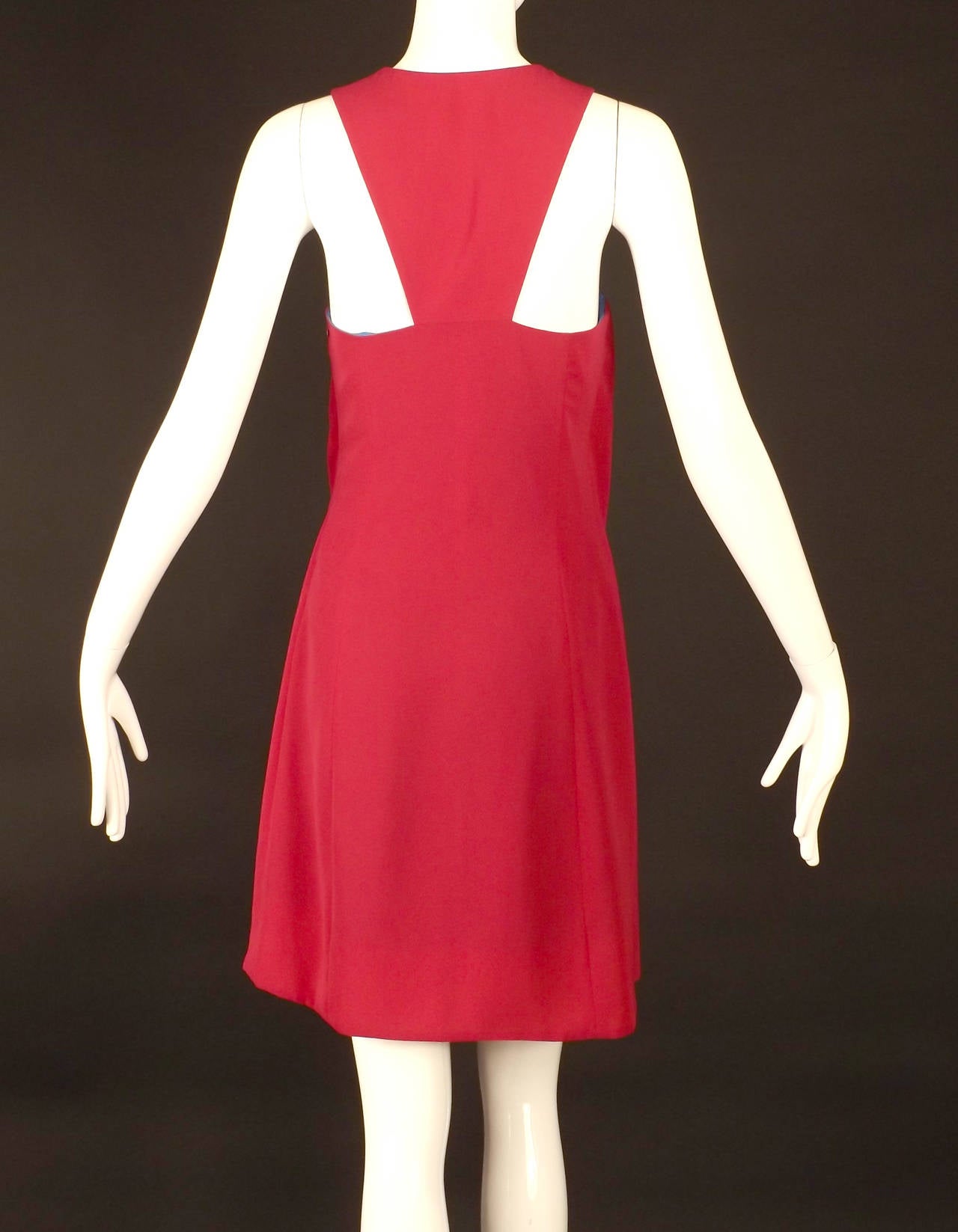 Women's 1990s Versace Color Block Crepe Dress