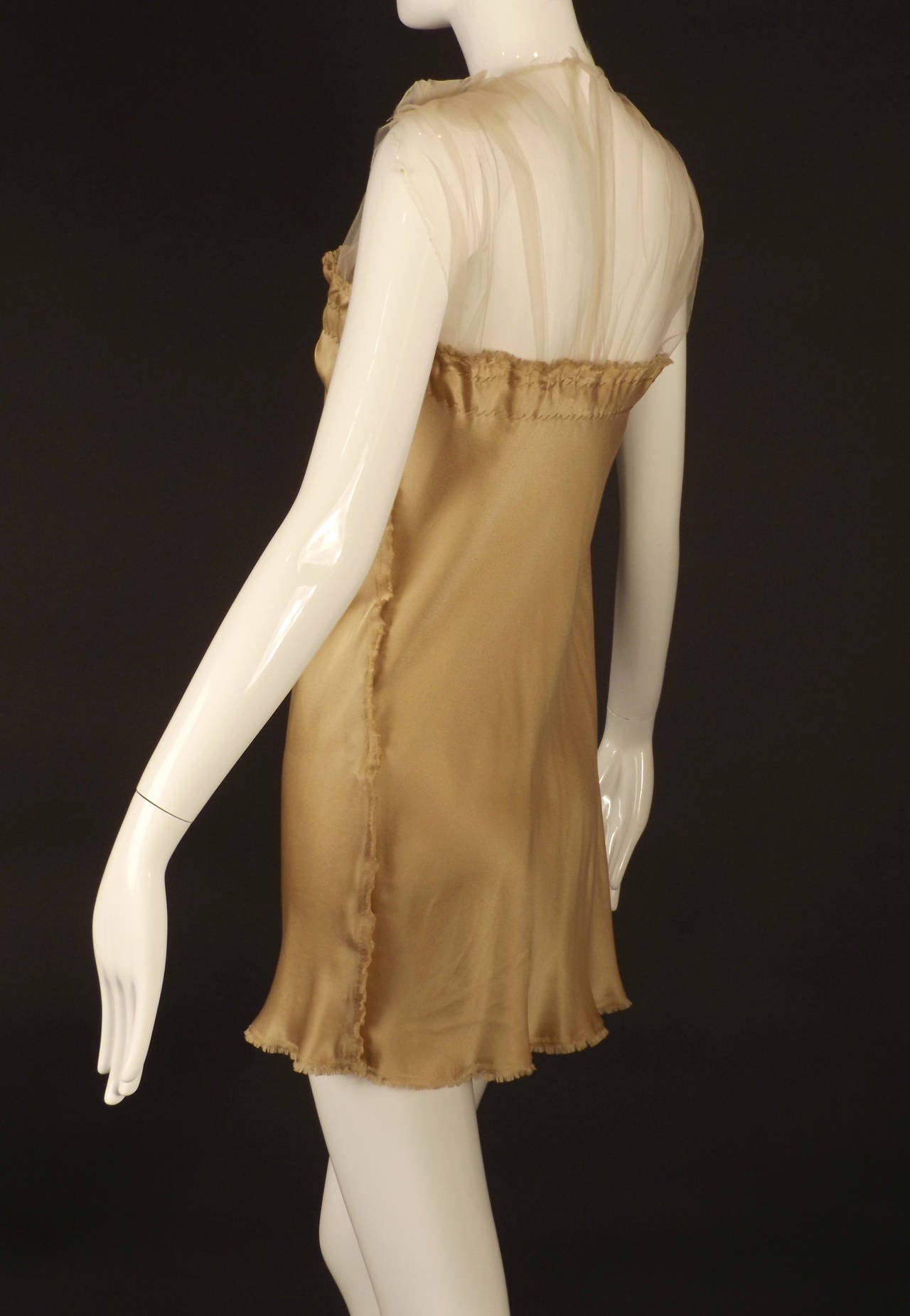 Women's Summer, 2003 Lanvin Gold Silk & Rhinestone Necklace Dress