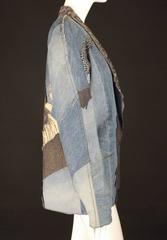 1980s Denim & Leather Appliqué Roberto Cavalli Coat