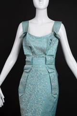 Aqua Brocade Vivienne Westwood Evening Gown