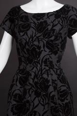 1950s Silk Velvet & Twill Brocade Hattie Carnegie Dress