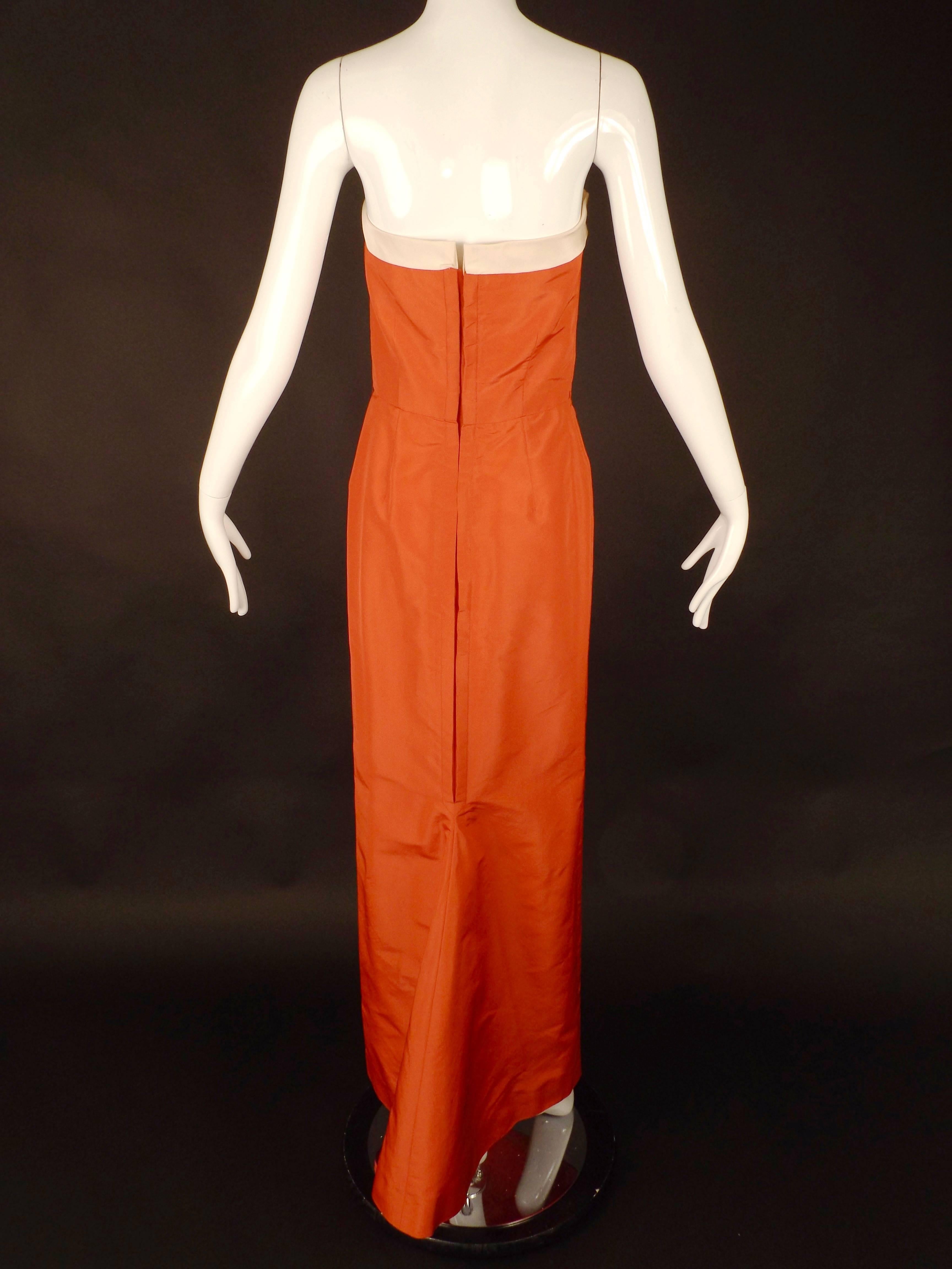 1950s Rare Silk Twill 2pc Fontana Evening Gown For Sale 5
