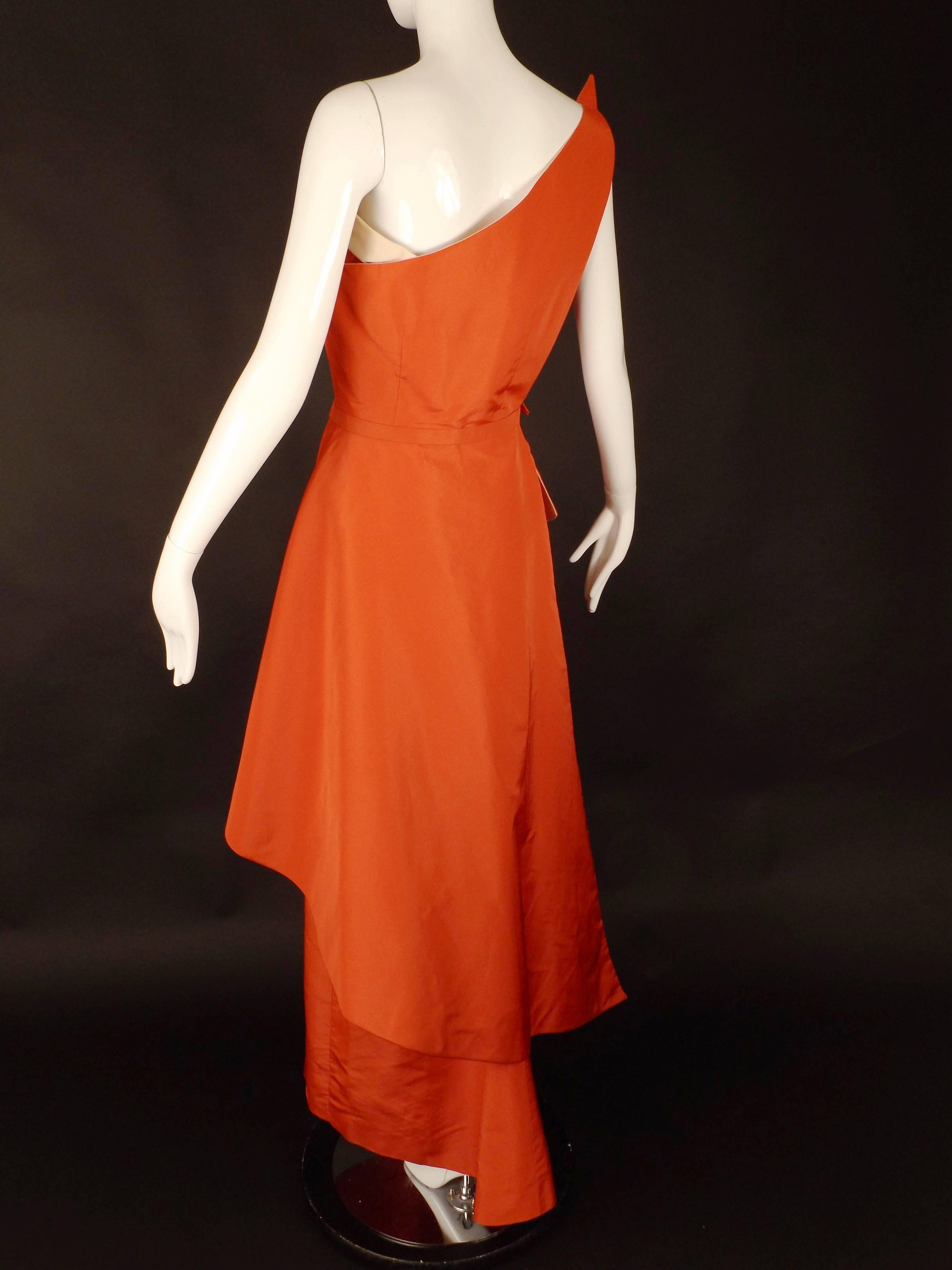 1950s Rare Silk Twill 2pc Fontana Evening Gown In Good Condition For Sale In Dallas, TX