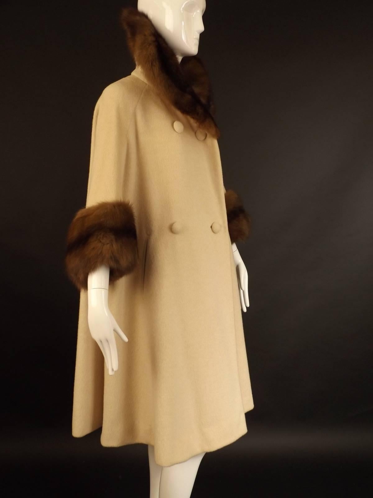 Women's 1950s Wool & Sable Originala Swing Coat