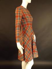 1960s Wool Plaid Oscar de la Renta Dress & Jacket Ensemble