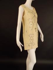 1991 Ivory Linen Todd Oldham Button Dress
