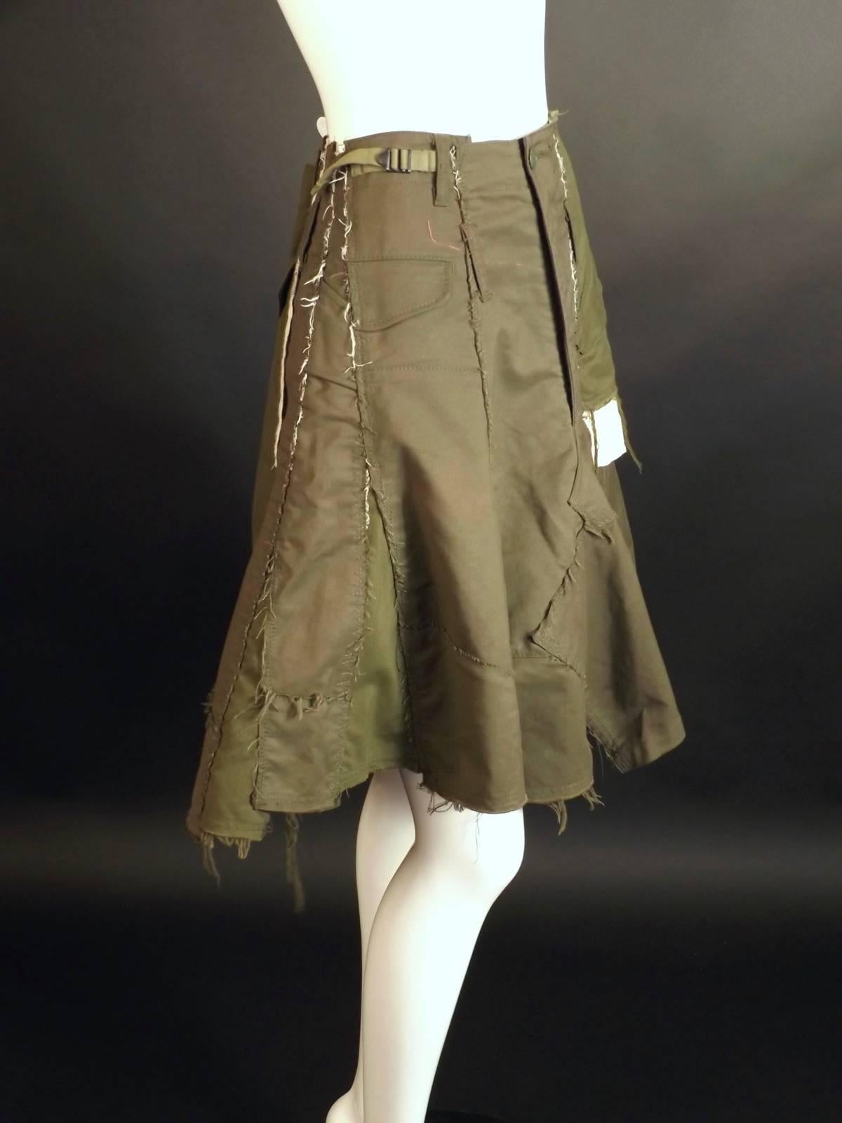2006 Distressed Junya Watanabe Fatigue Skirt In Excellent Condition For Sale In Dallas, TX