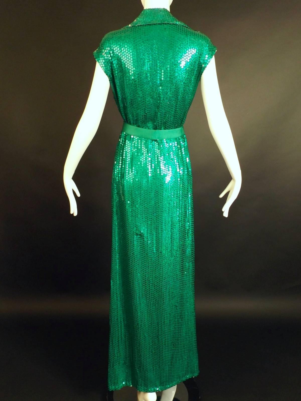 halston green dress