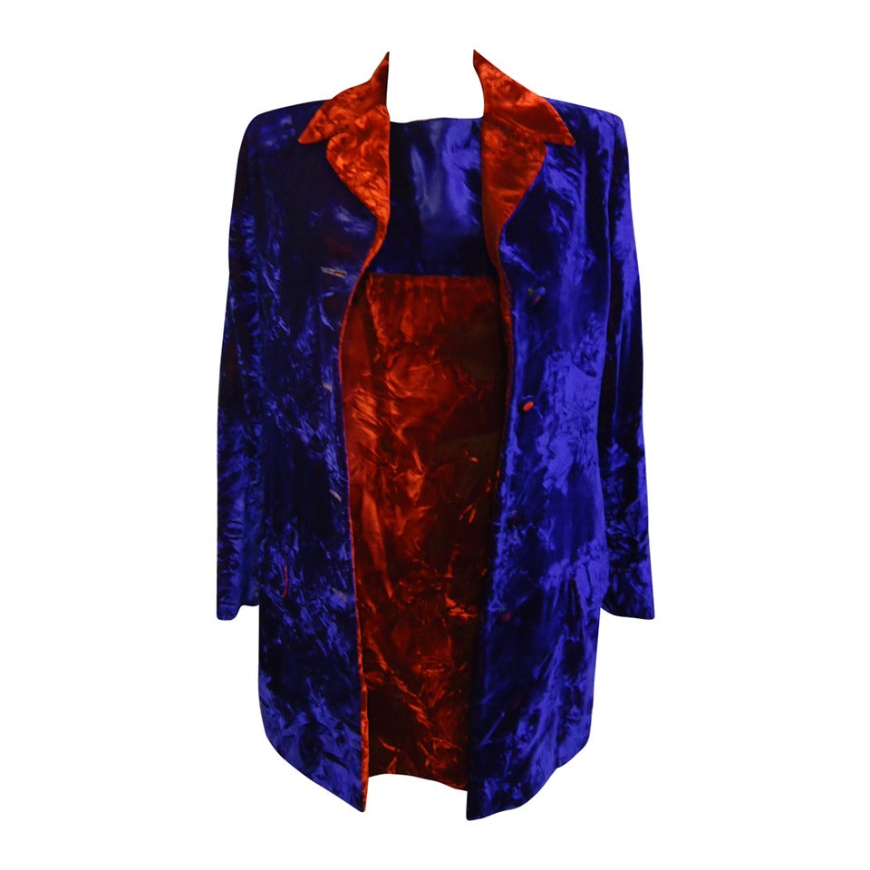 1990s Istante Gianni Versace Dress and Overcoat Suit