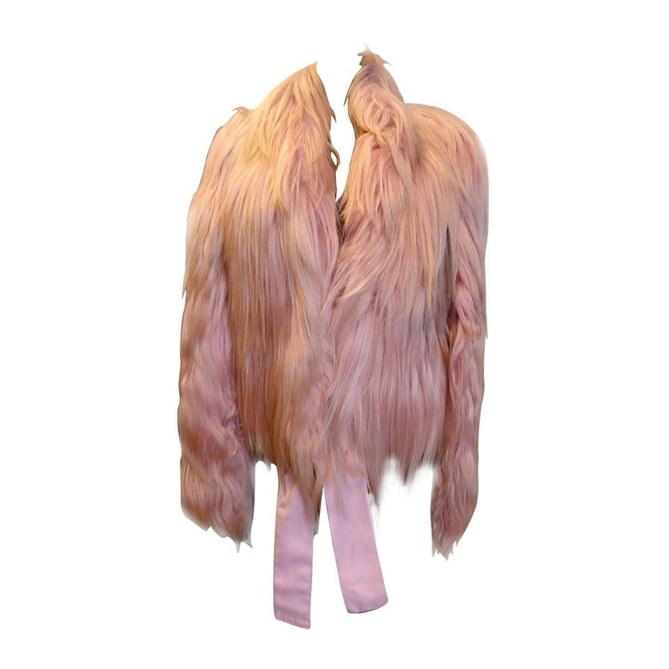 2001 Gucci by Tom Ford Pink Kidassia Fur Coat