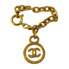 Vintage 1960s Chanel Golden Chain Medallion Bracelet