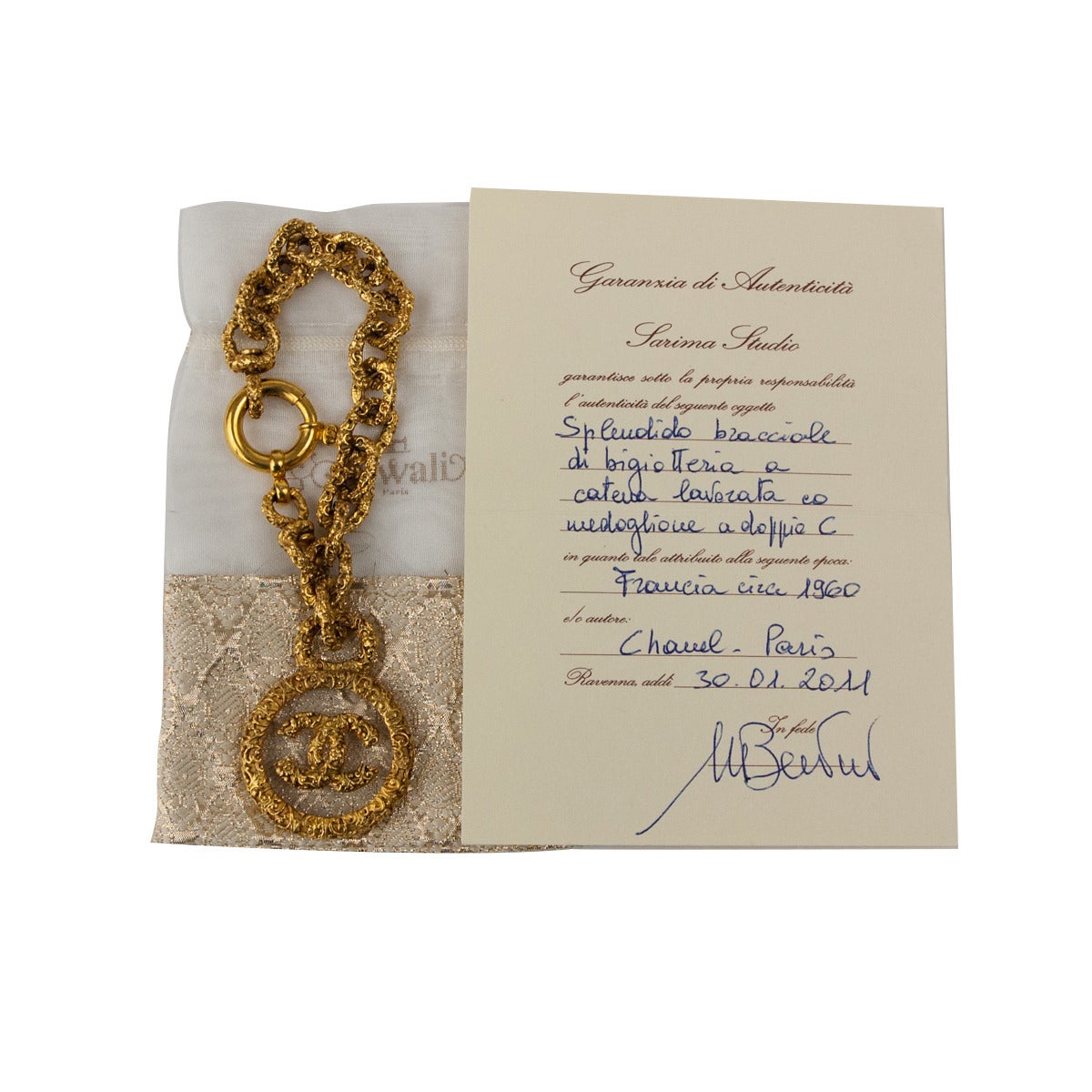 1960s Chanel Golden Chain Medallion Bracelet 1